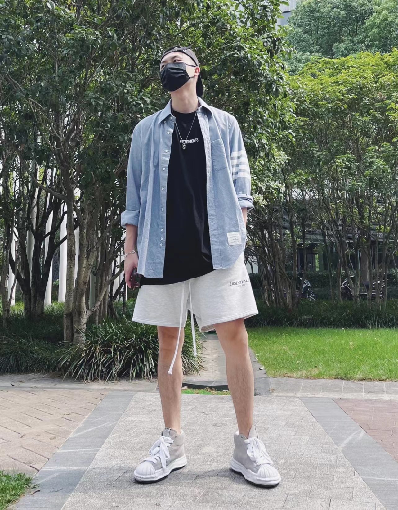 FOG  Eighth Season Flocked Print Letter Shorts