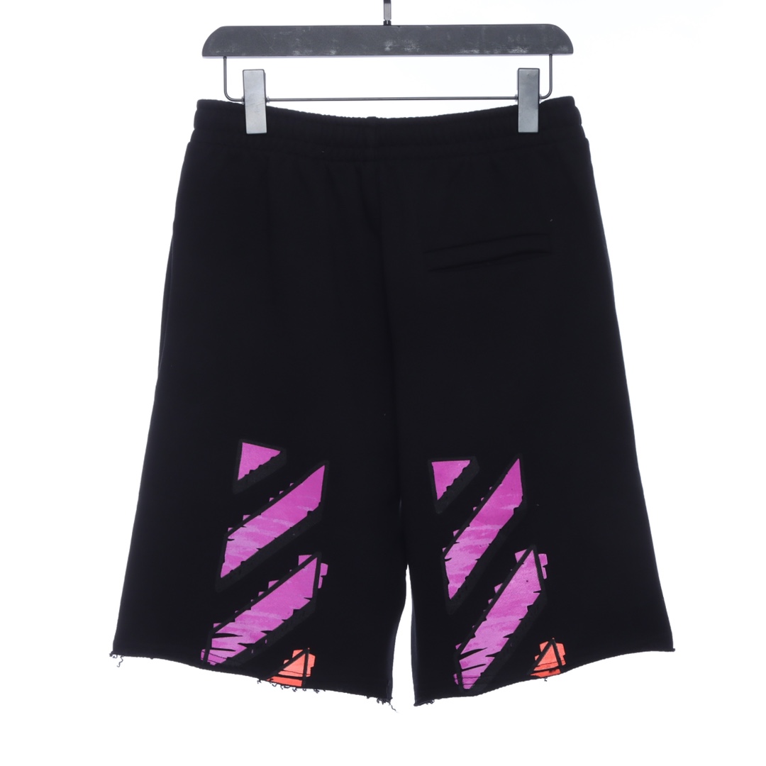 OW purplish red twill shorts