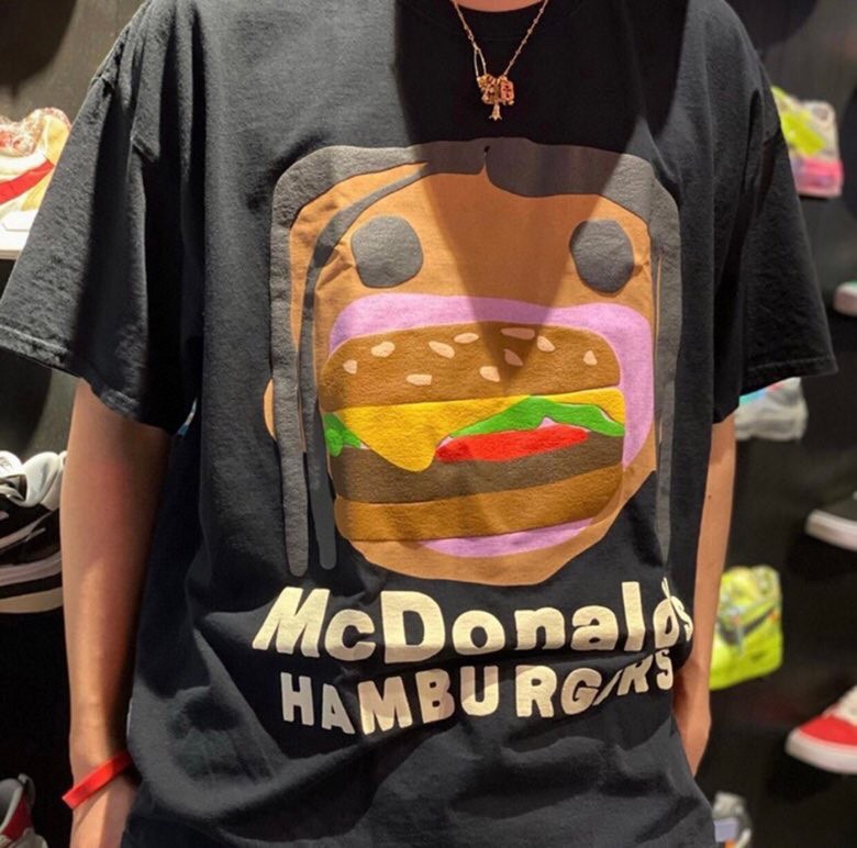Travis Scott Foam hamburger mouth pattern short sleeves