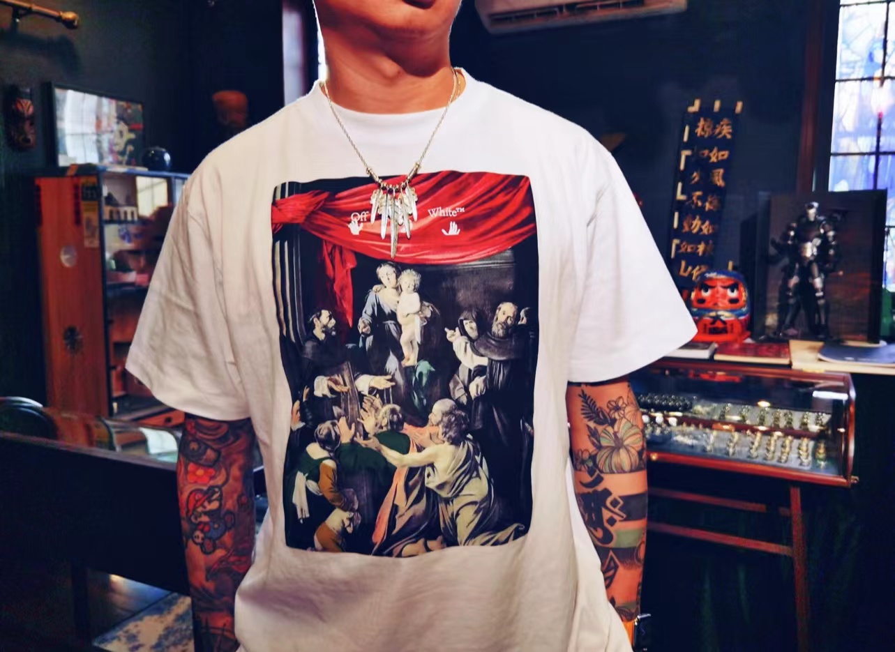 OW colorful religious print short sleeves