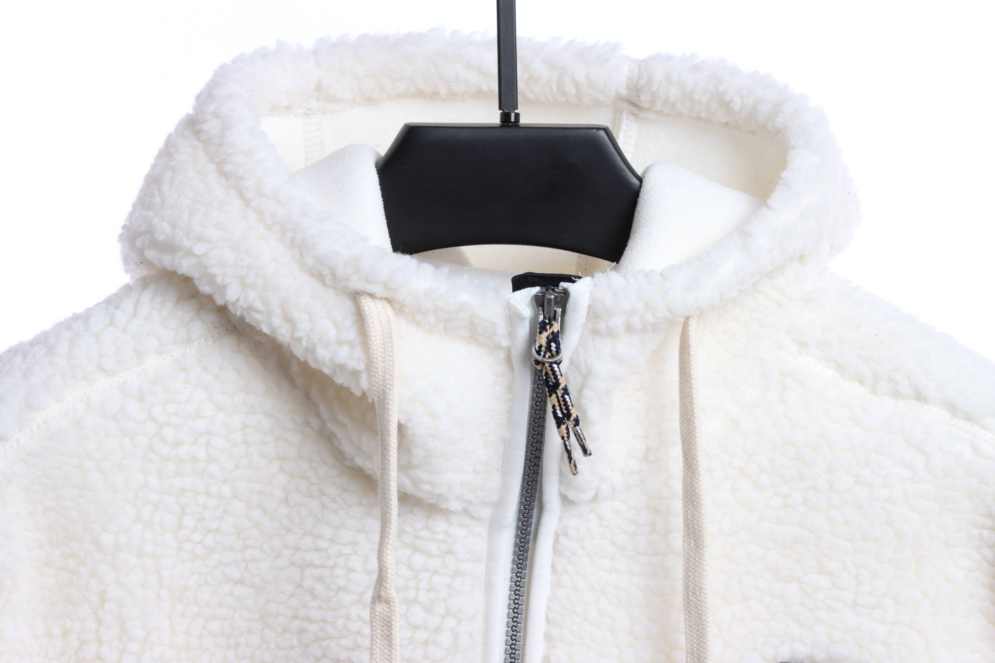 The North Face Double Laminated Sherpa White Zip Jacket