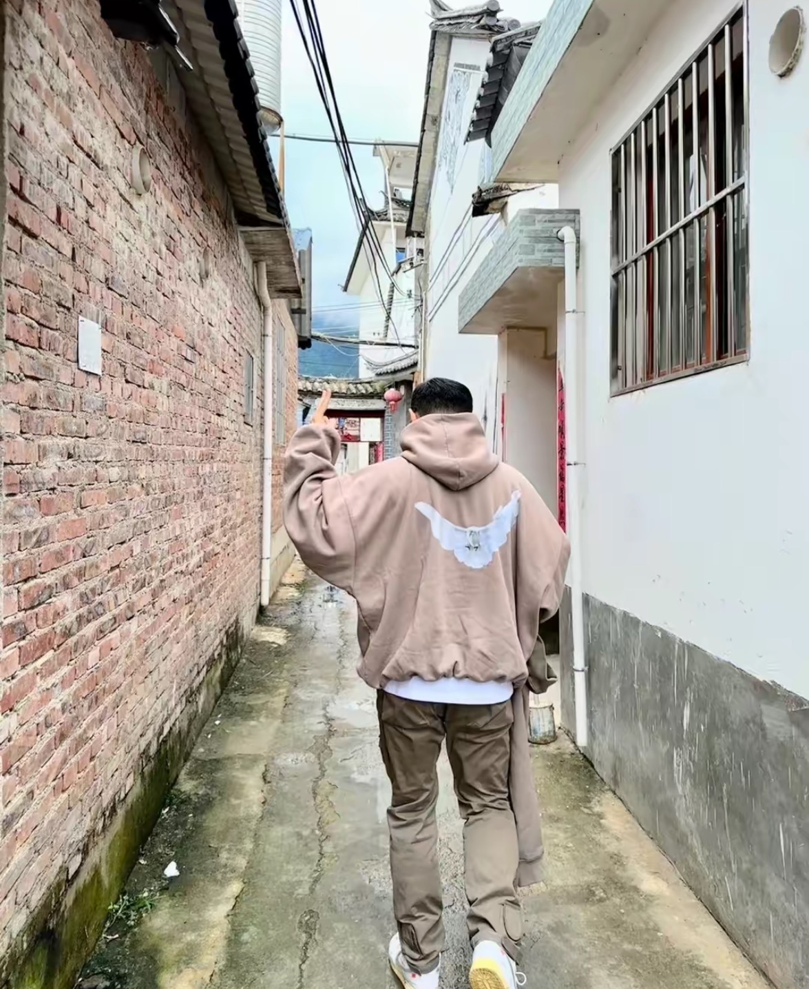 BA1ENC1AGAxGAPxYEEZY Tripartite Peace Dove Hoodie