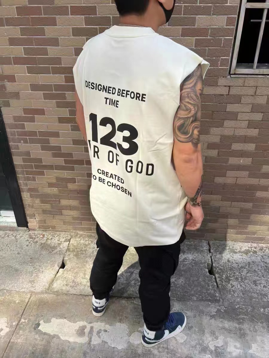 RRR123 x Fear OF God joint black print vest