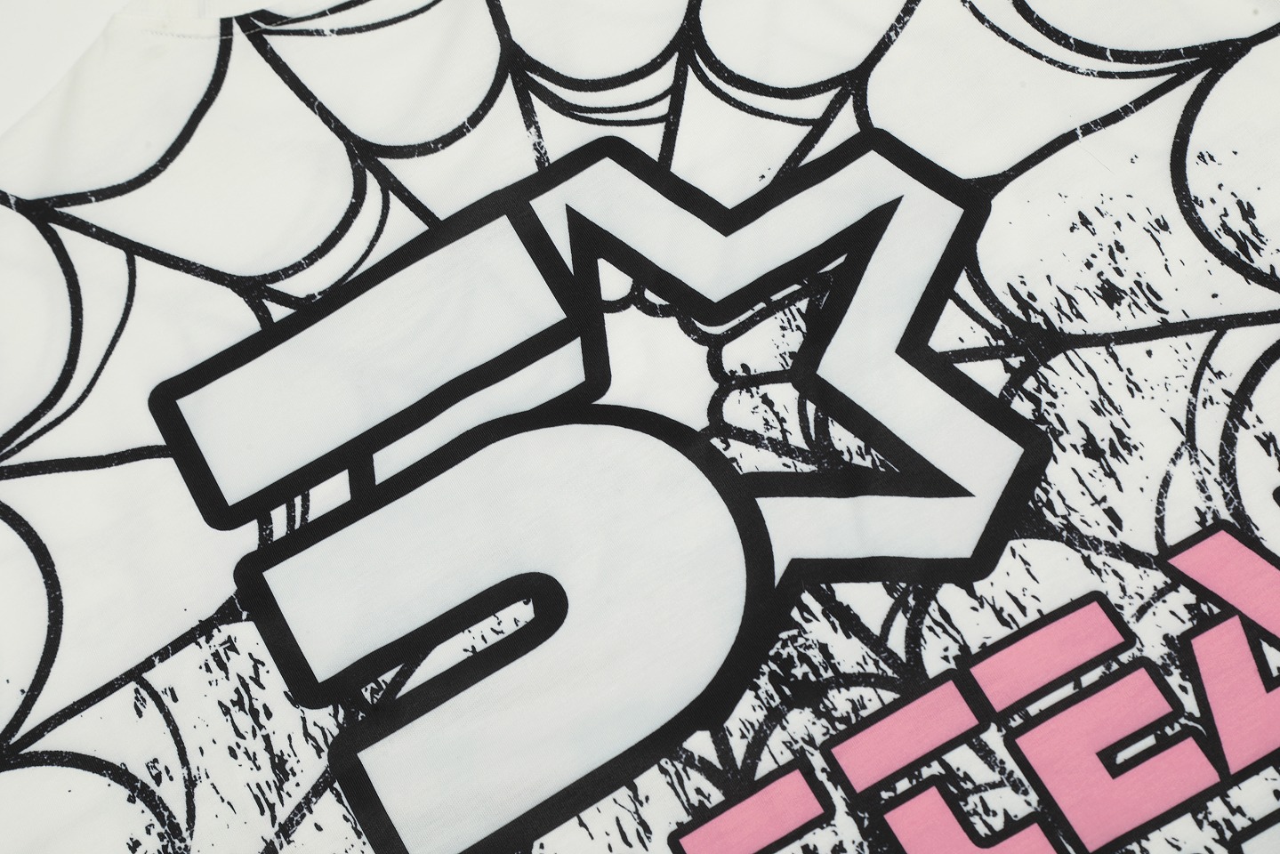 Saint Mich@el Tears Full Print Long Sleeve White Pink T-Shirt