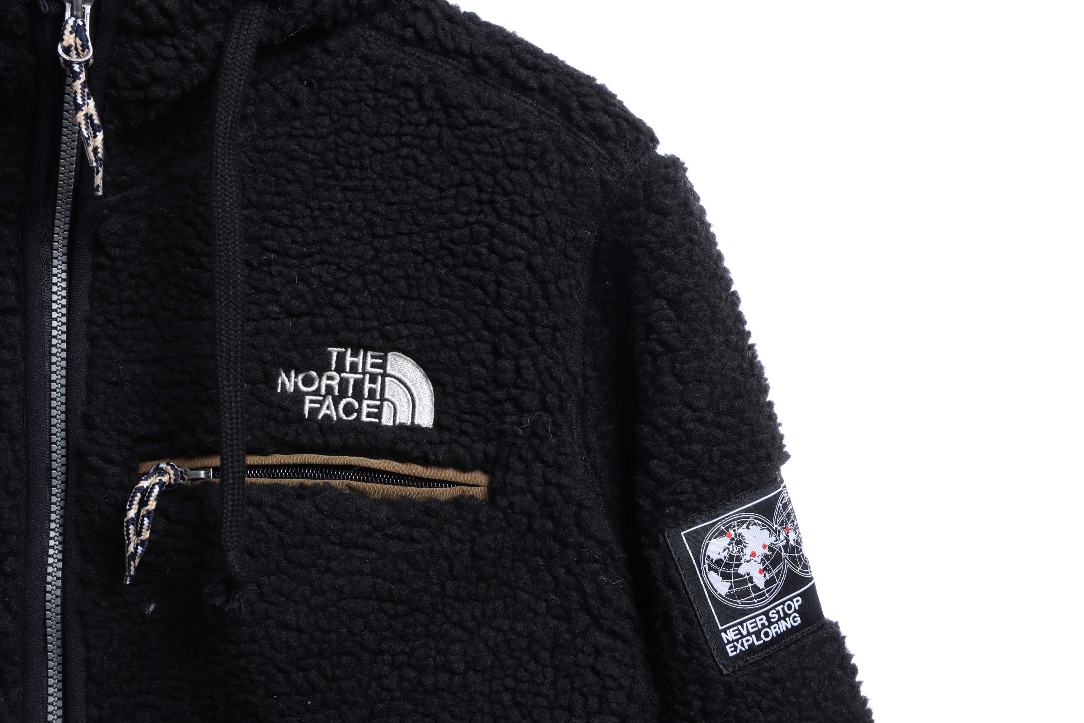 The North Face Double Laminated Sherpa White Zip Jacket