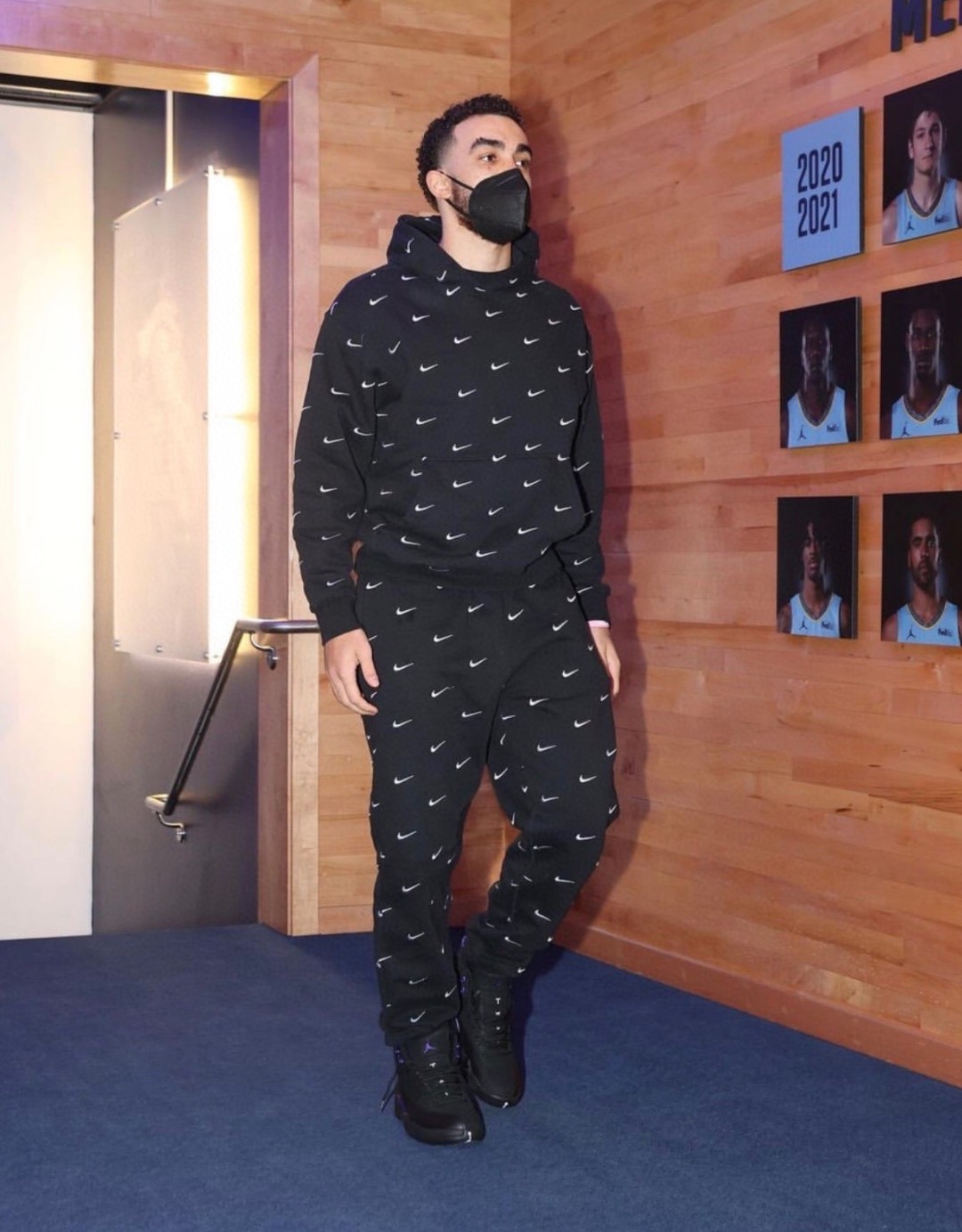 NK swoosh Nike full hook embroidery sports department hooded sweatshirt