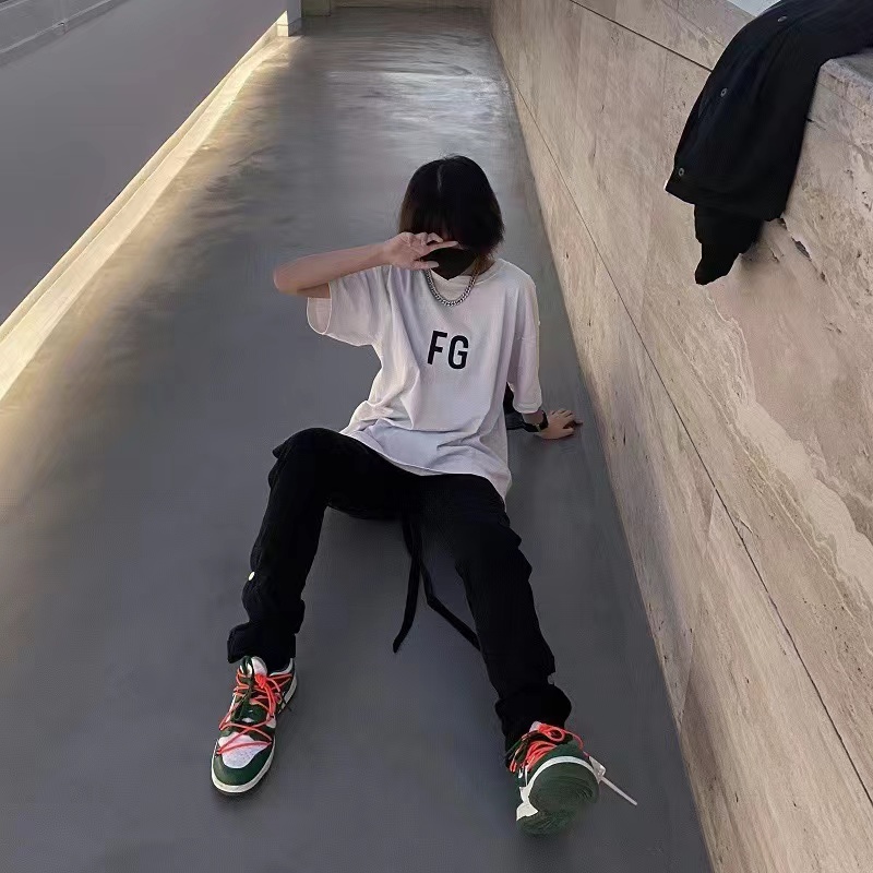 FOG season six main line FG letter short-sleeved T-shirt