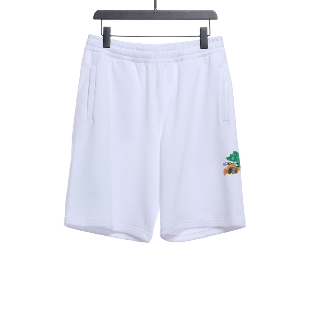 OW ink hand-painted graffiti arrow shorts