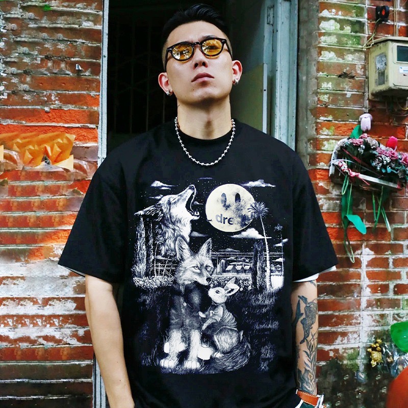 DREW full moon printed smiley face short sleeves