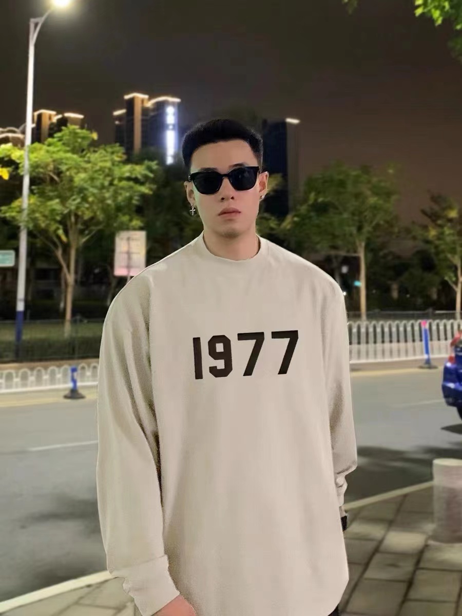 Fear of god  1977 flocking print long-sleeved T