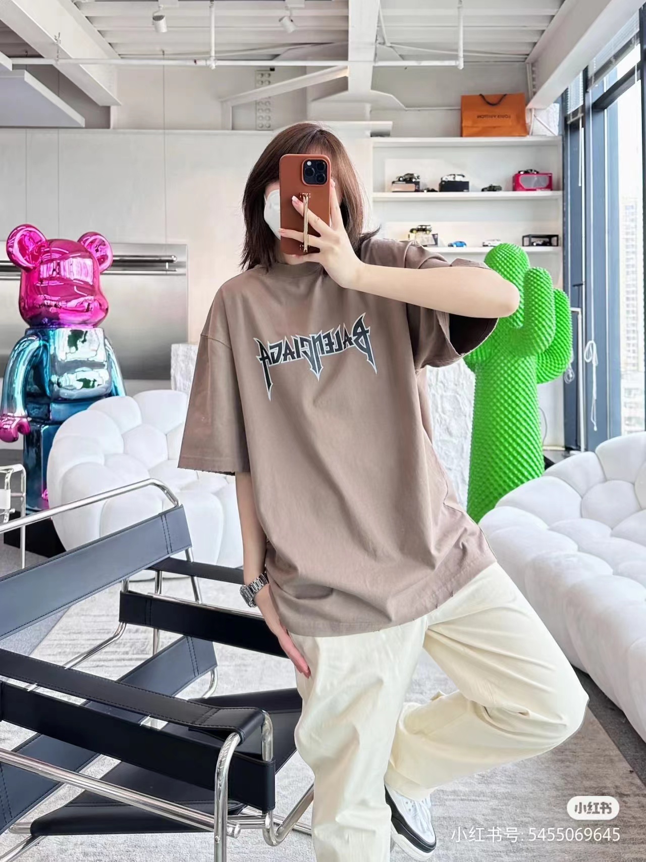 B-l3nc19ga Burst Print Short Sleeve