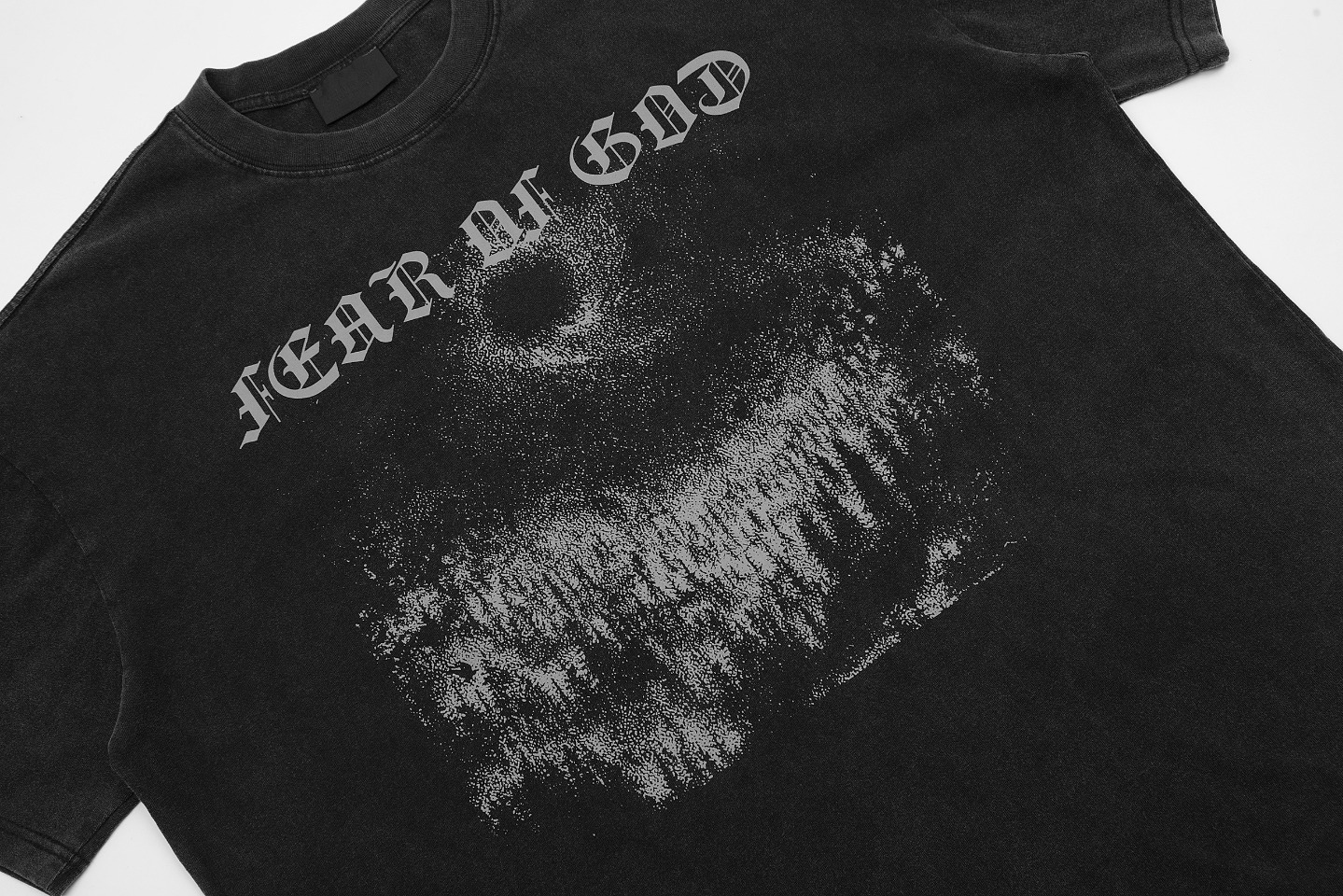 Fear Of God / Essentials style vintage washing handstand cross cross printing short sleeves