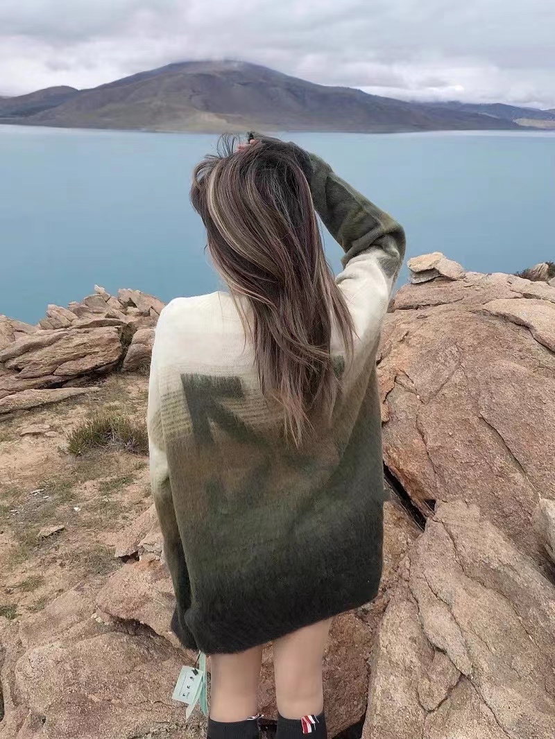 OFF WHITE Mohair Sweater Gradient