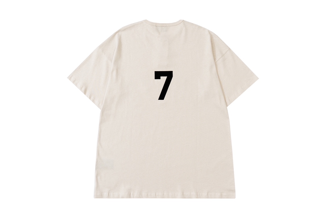 FEAR OF GOD GRAYS Henley collar letter flocking print short T-shirt