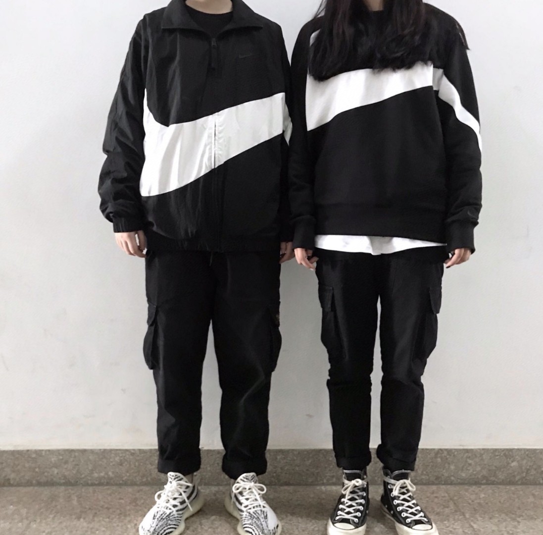 Nike  big hook patchwork round neck sweatshirt Hoodie