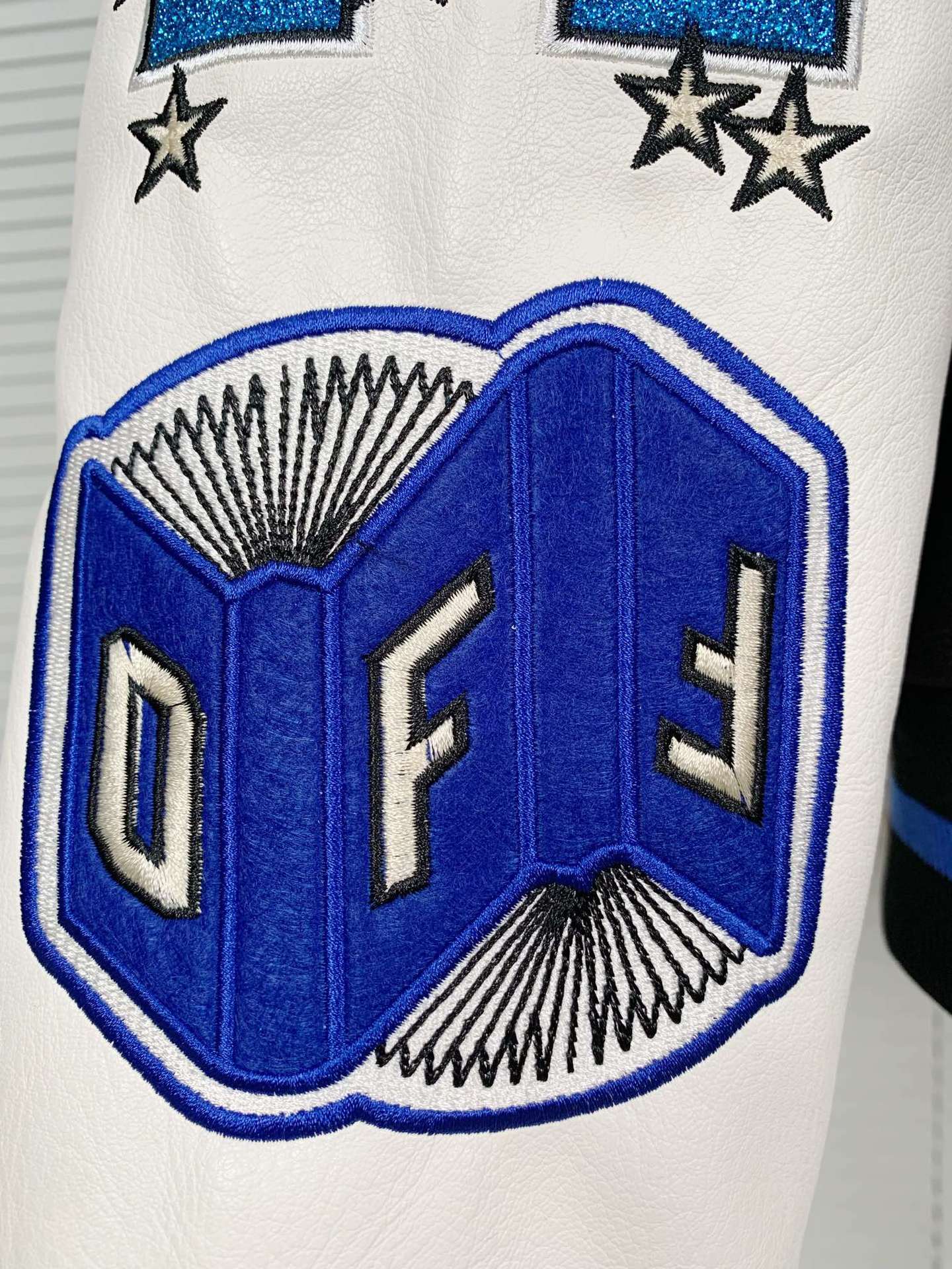 Off white Ow  Black/ivory bomber jacket