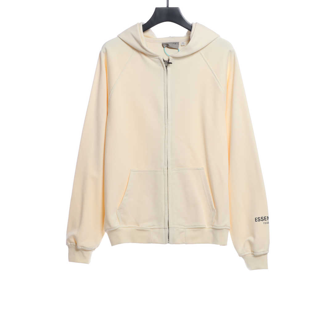 Double Line Back Silicone Lettering Zip Hoodie