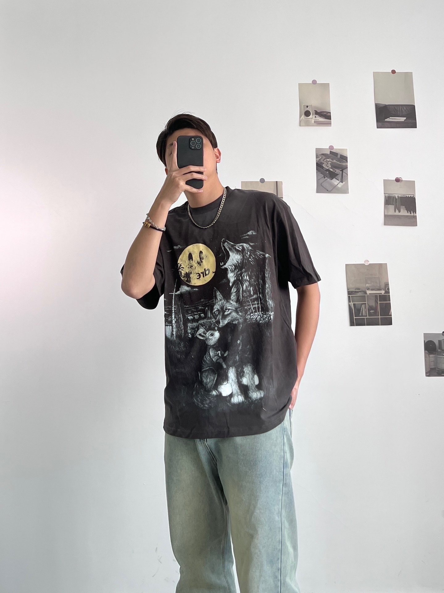 DREW full moon printed smiley face short sleeves