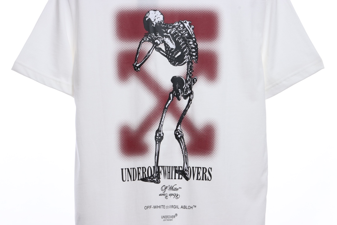 OW logo red graffiti arrow skull short sleeves