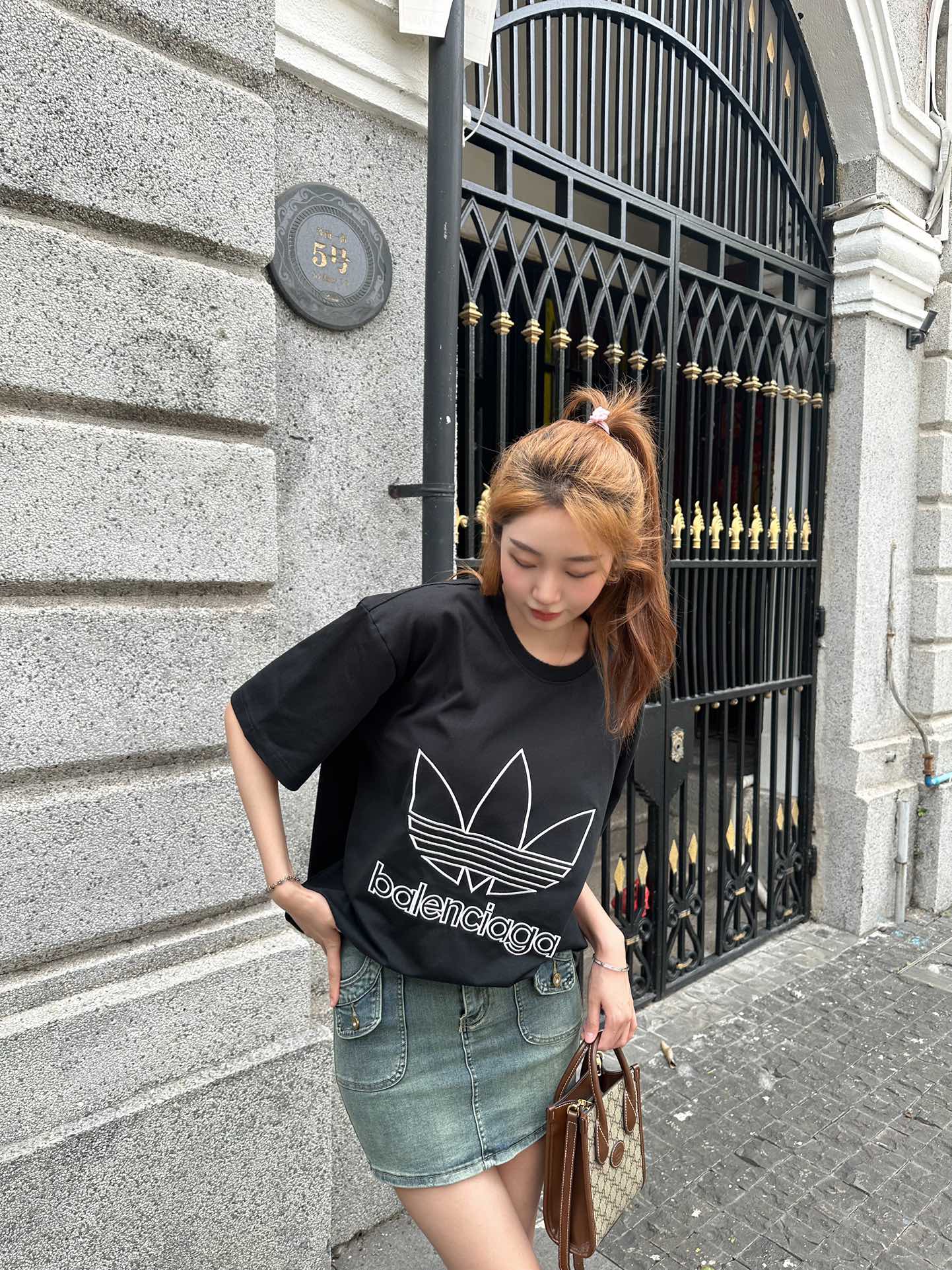 Adidas New clover embroidery logo short sleeves