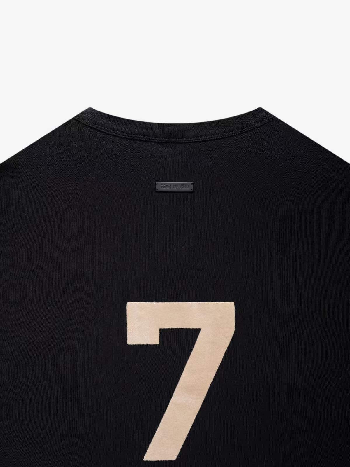 FEAR OF GOD GRAYS Henley collar letter flocking print short T-shirt