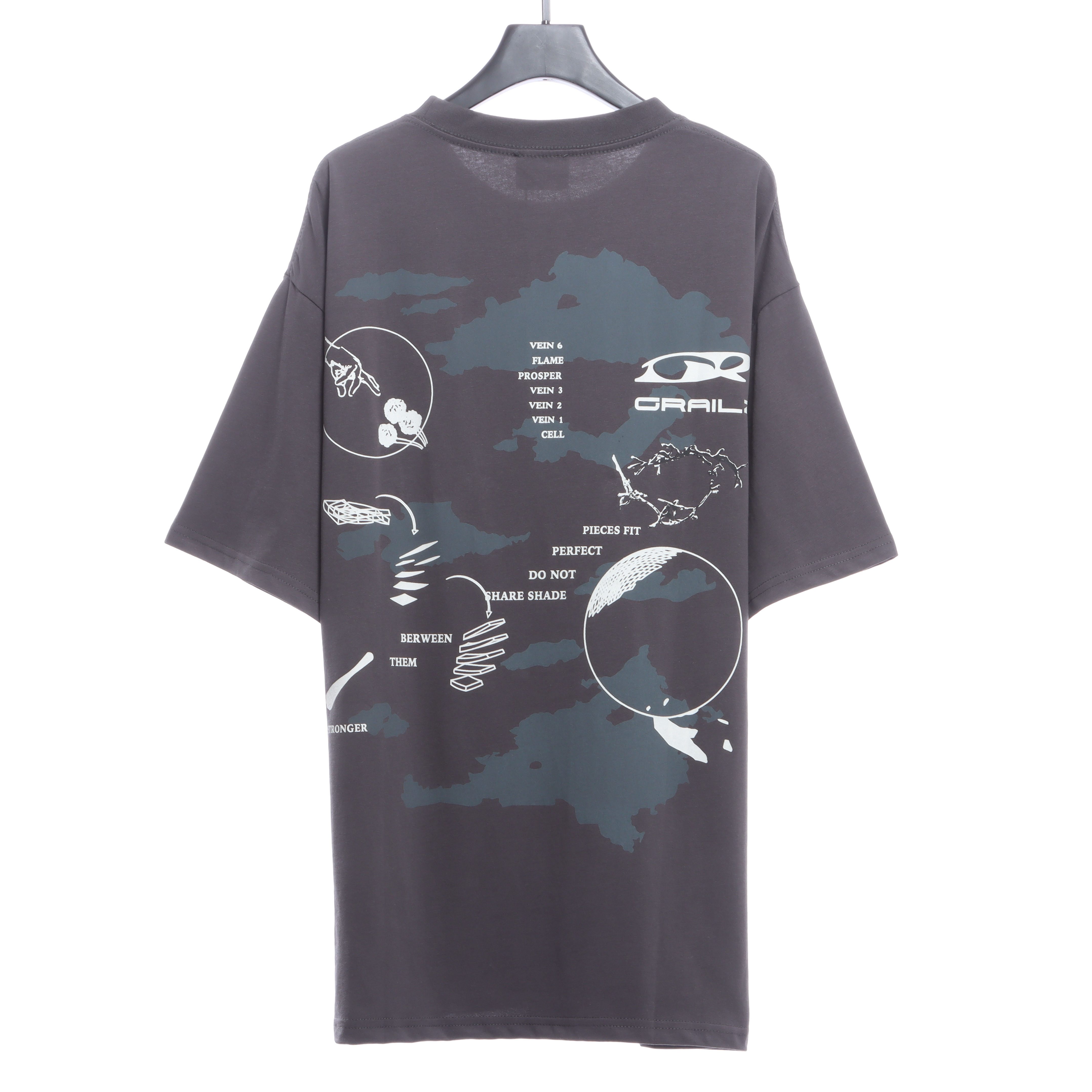 Gra1lz Map Print Short Sleeve T-Shirt