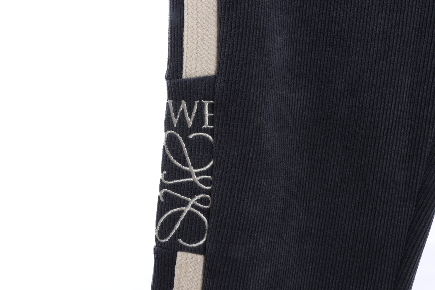 LOEVVE 22FW corduroy side logo letter embroidered sweatpants