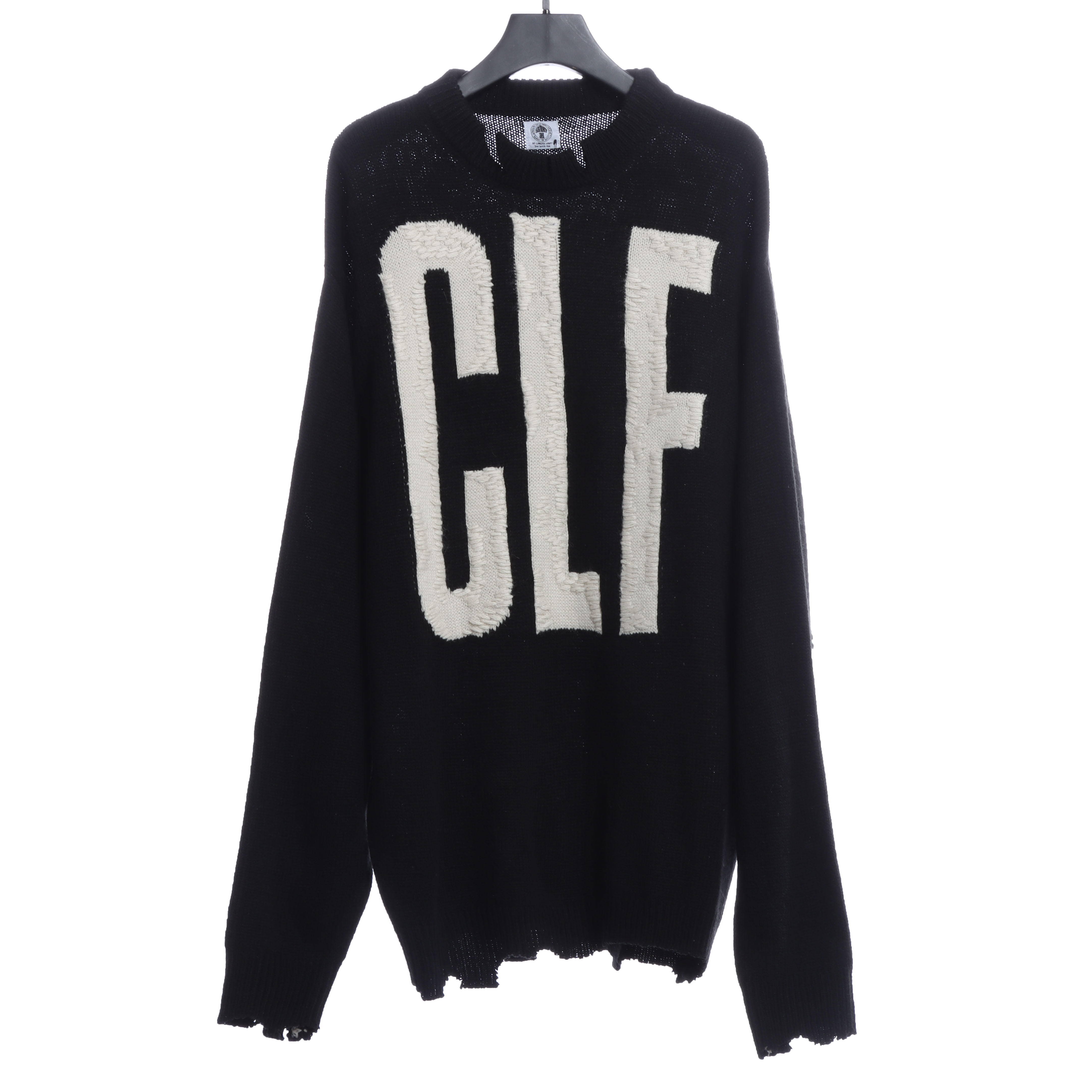 Saint Michael 22FW GIF Letter Destruction Crew Neck Sweater