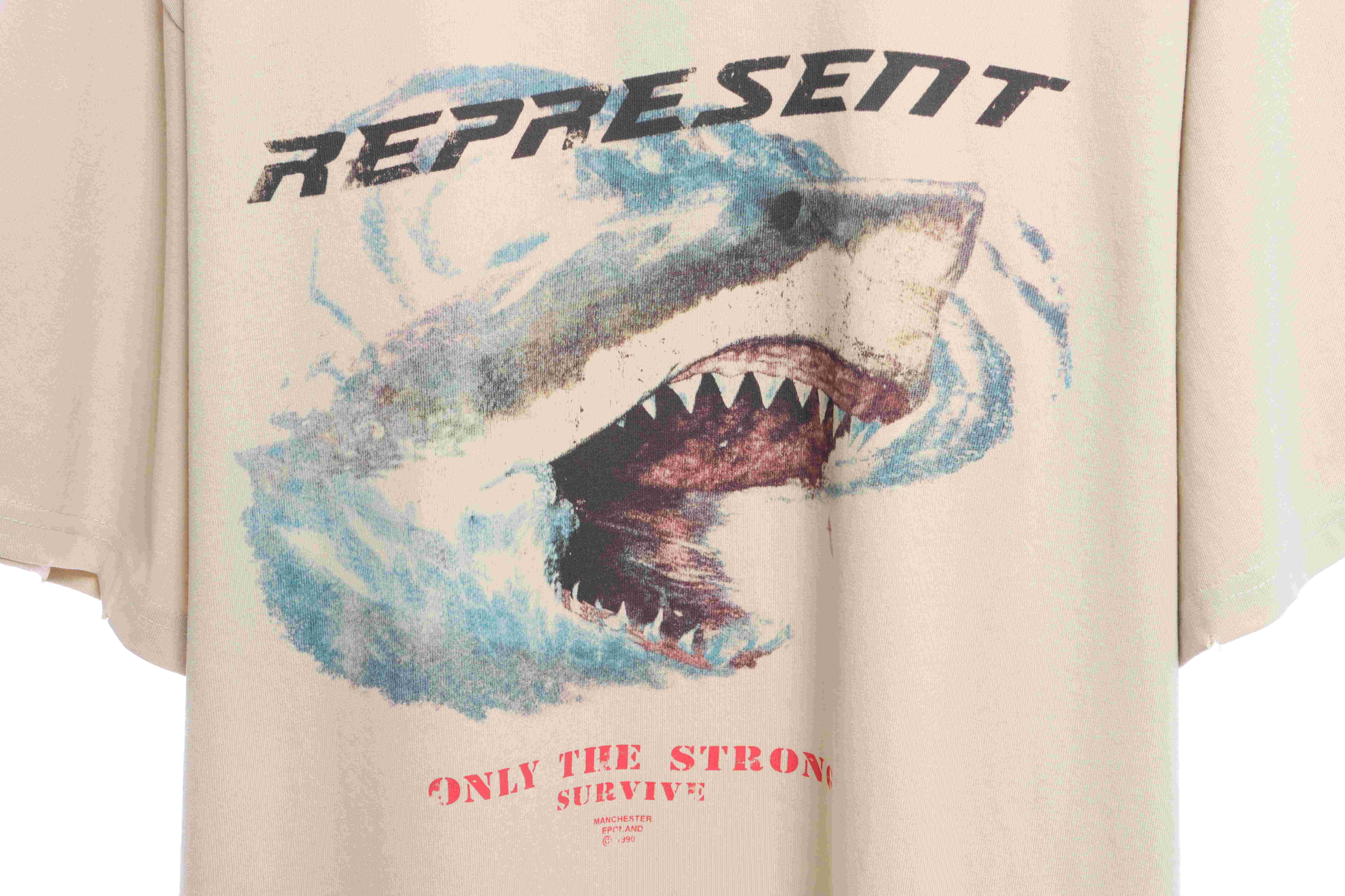 Represent Shark Distressed Wash Short Sleeves