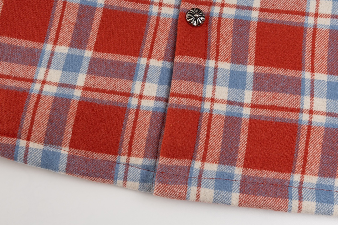 Chrome Hearts plaid design with silver embellishments, cotton-padded jacket