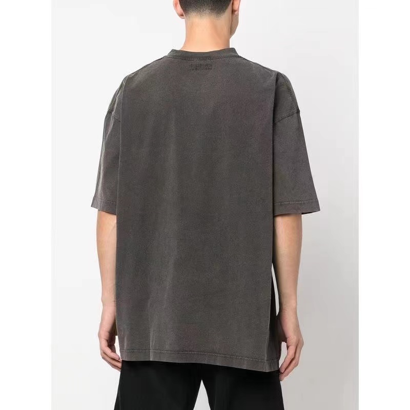 Vetements 23SS Washed Letter Embroidered Short Sleeve T-Shirt
