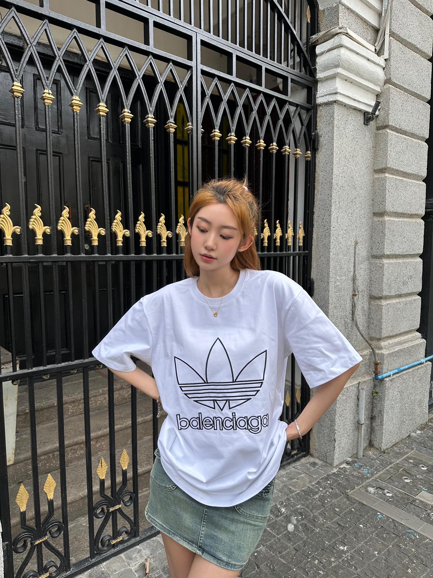 Adidas New clover embroidery logo short sleeves