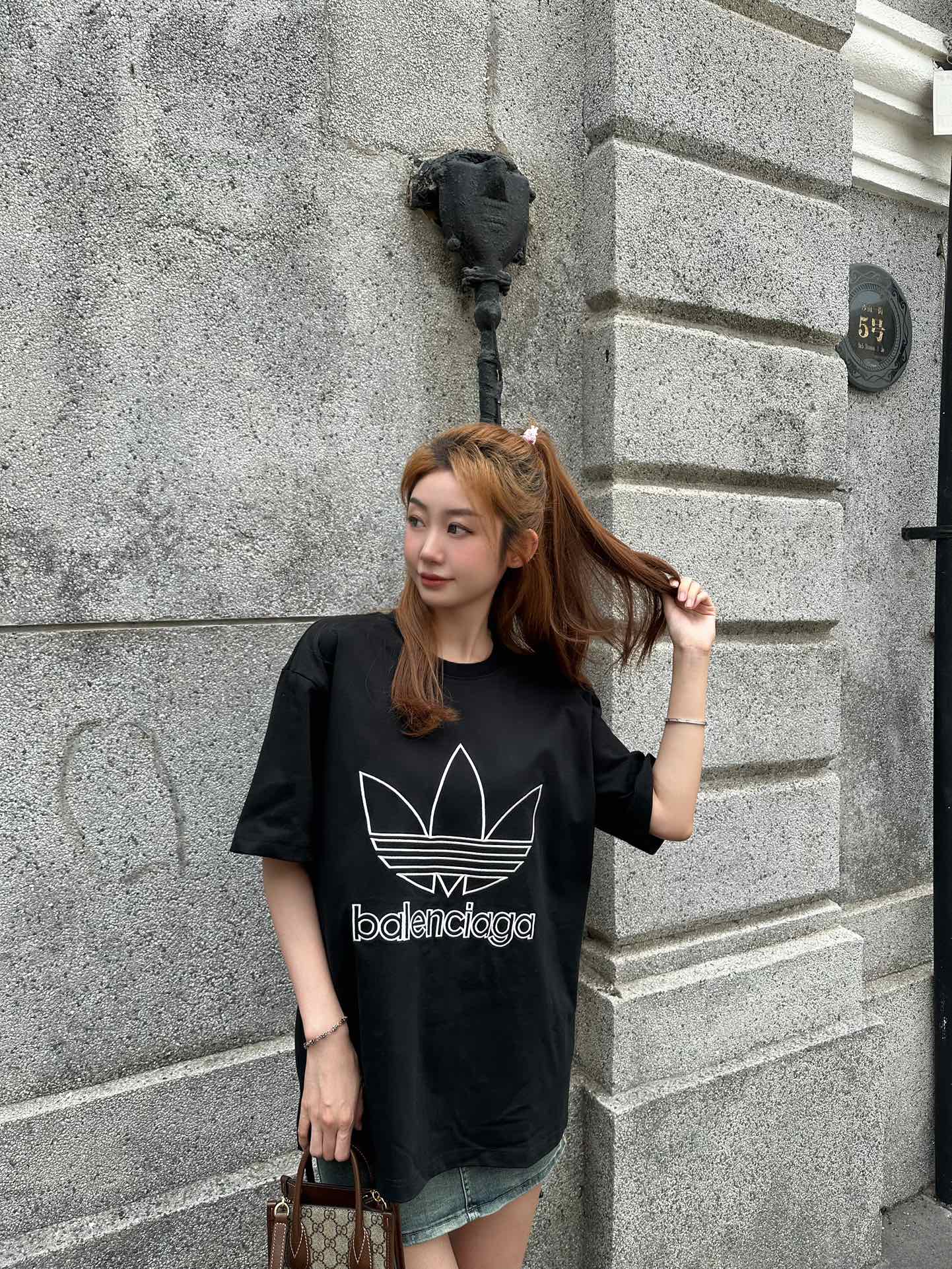 Adidas New clover embroidery logo short sleeves