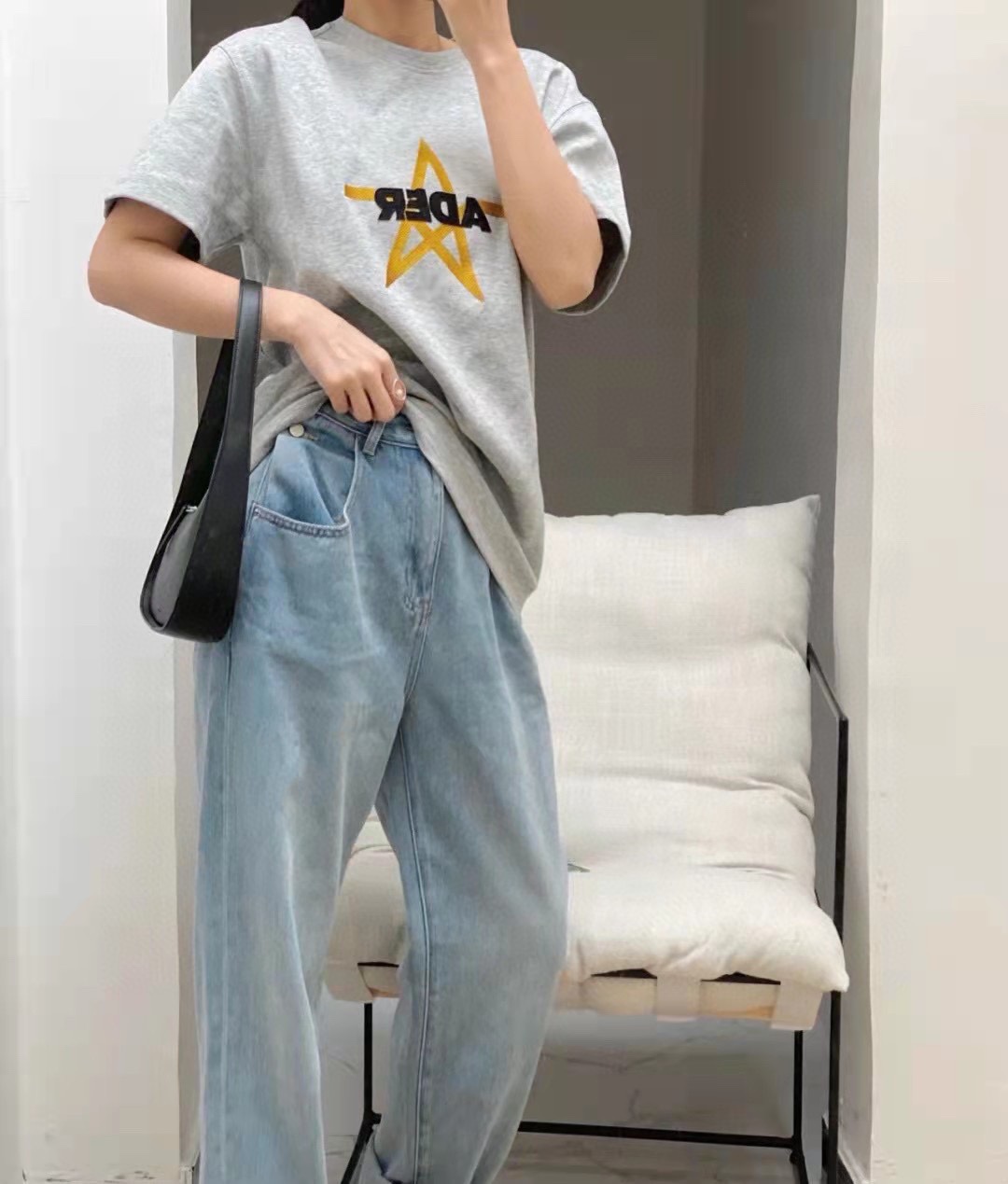 ADER pentagram embroidered short sleeves