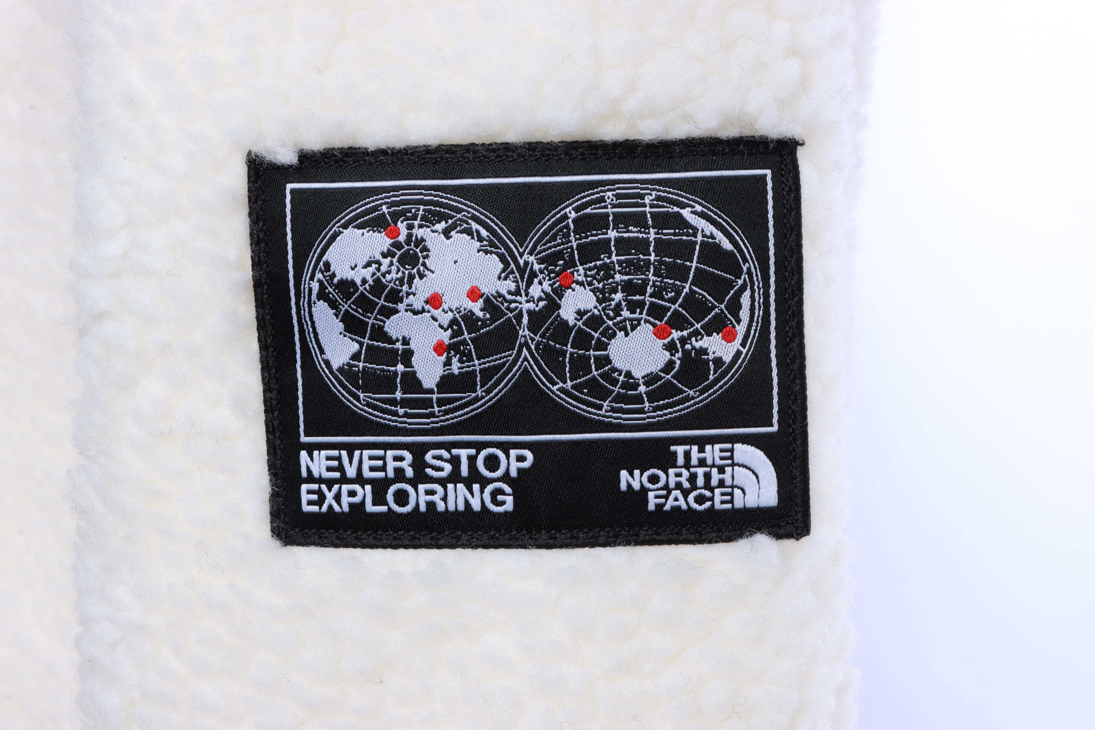 The North Face Double Laminated Sherpa White Zip Jacket