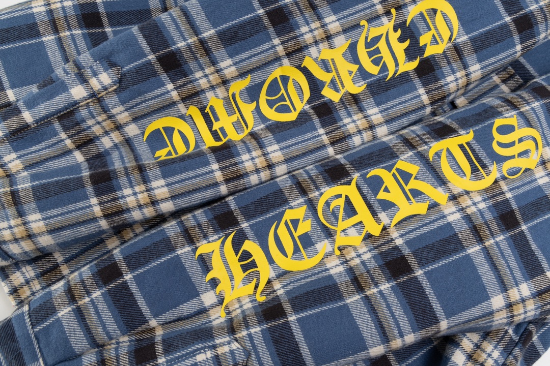 Chrome Hearts plaid design with silver embellishments, cotton-padded jacket