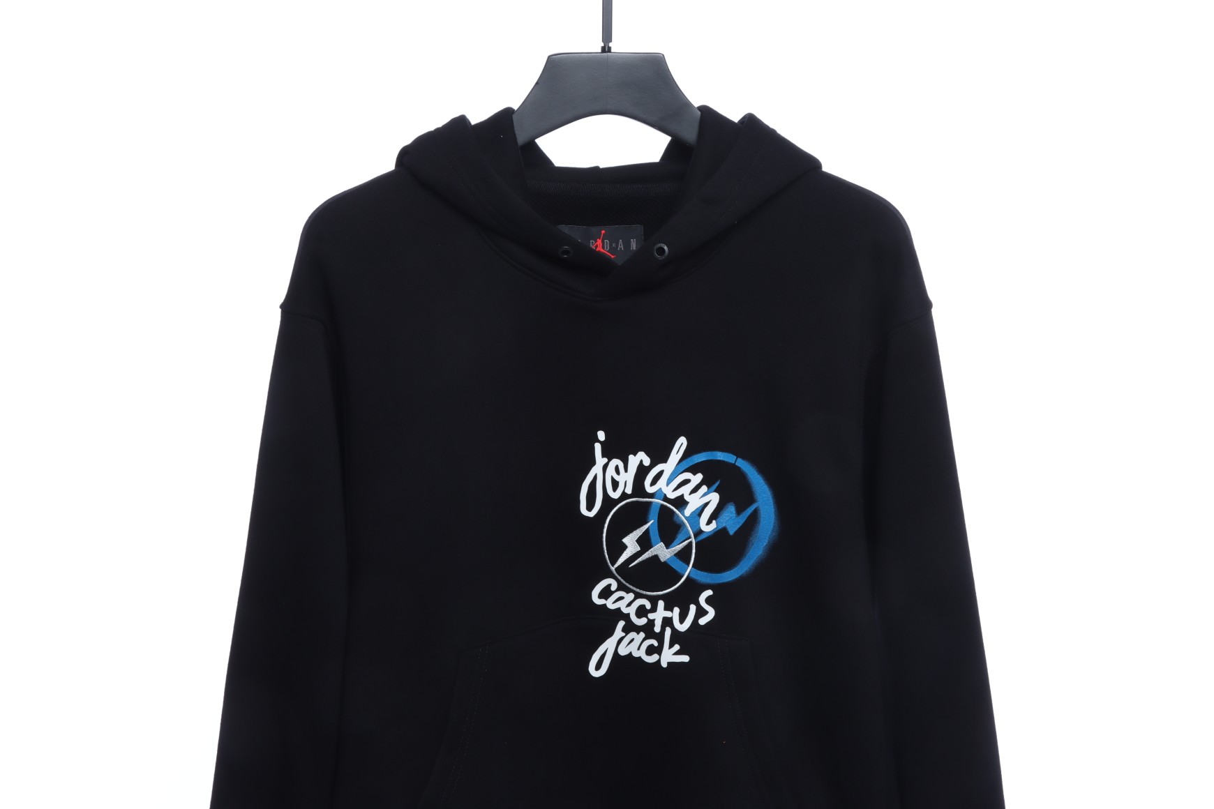 AJ x Travis ScottxFragment Design Triple Joint AJ Portrait Lightning ⚡️Logo Print Hoodie
