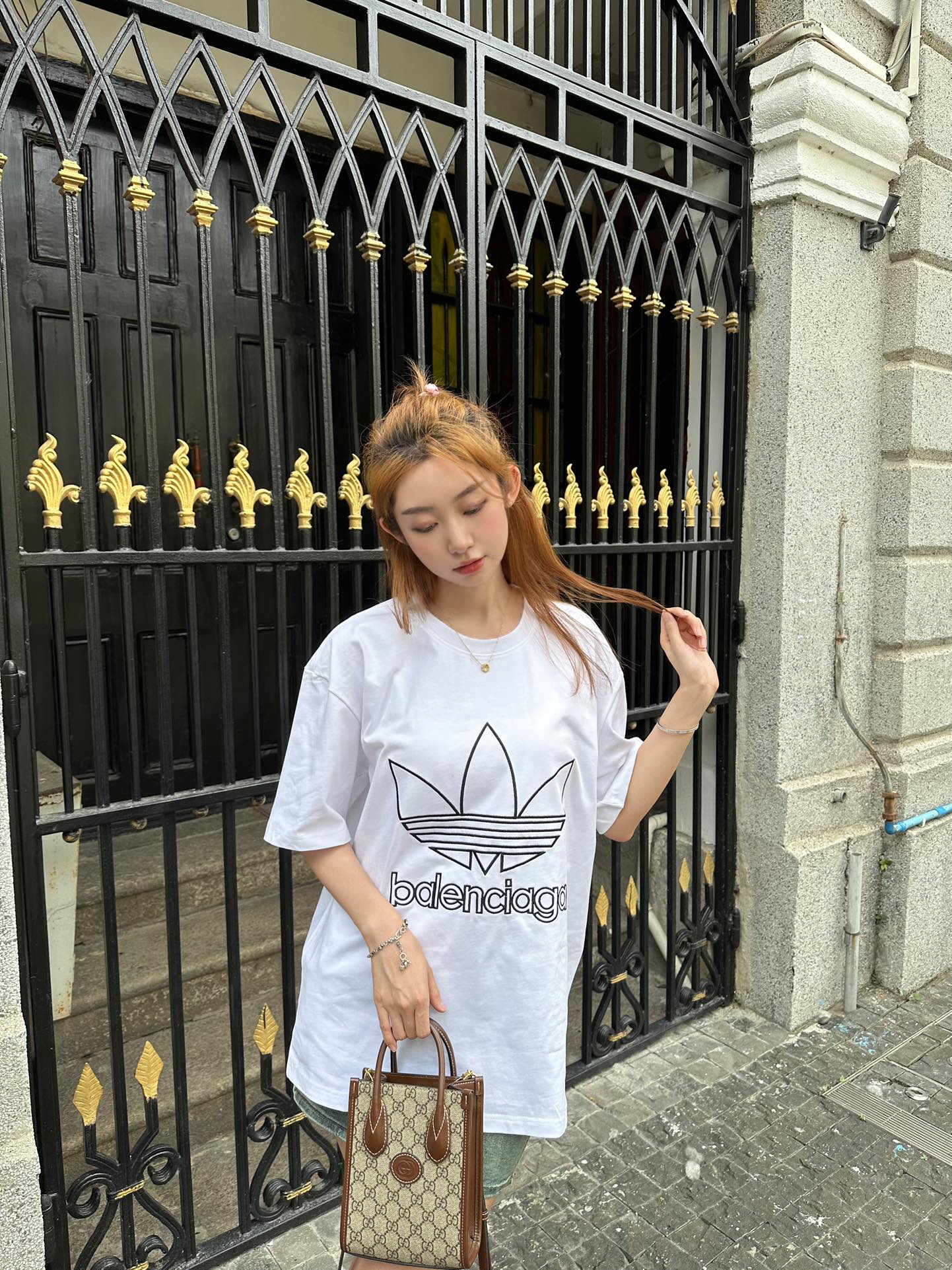 Adidas New clover embroidery logo short sleeves