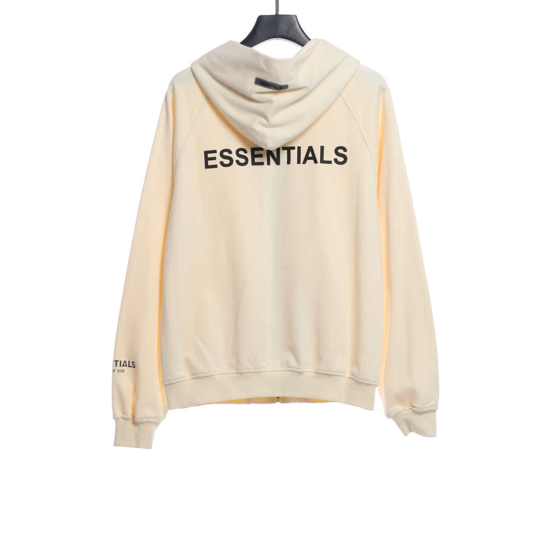 Double Line Back Silicone Lettering Zip Hoodie