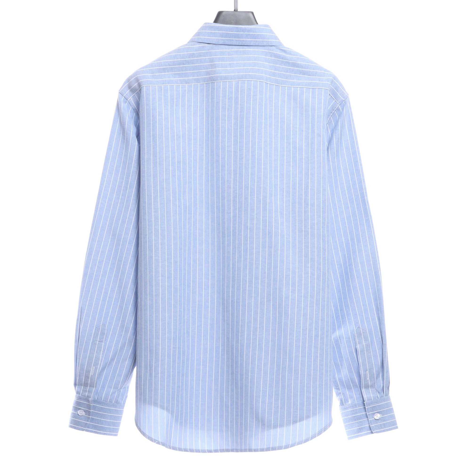 C3  Small Embroidered Vertical Stripe Long Sleeve Shirt