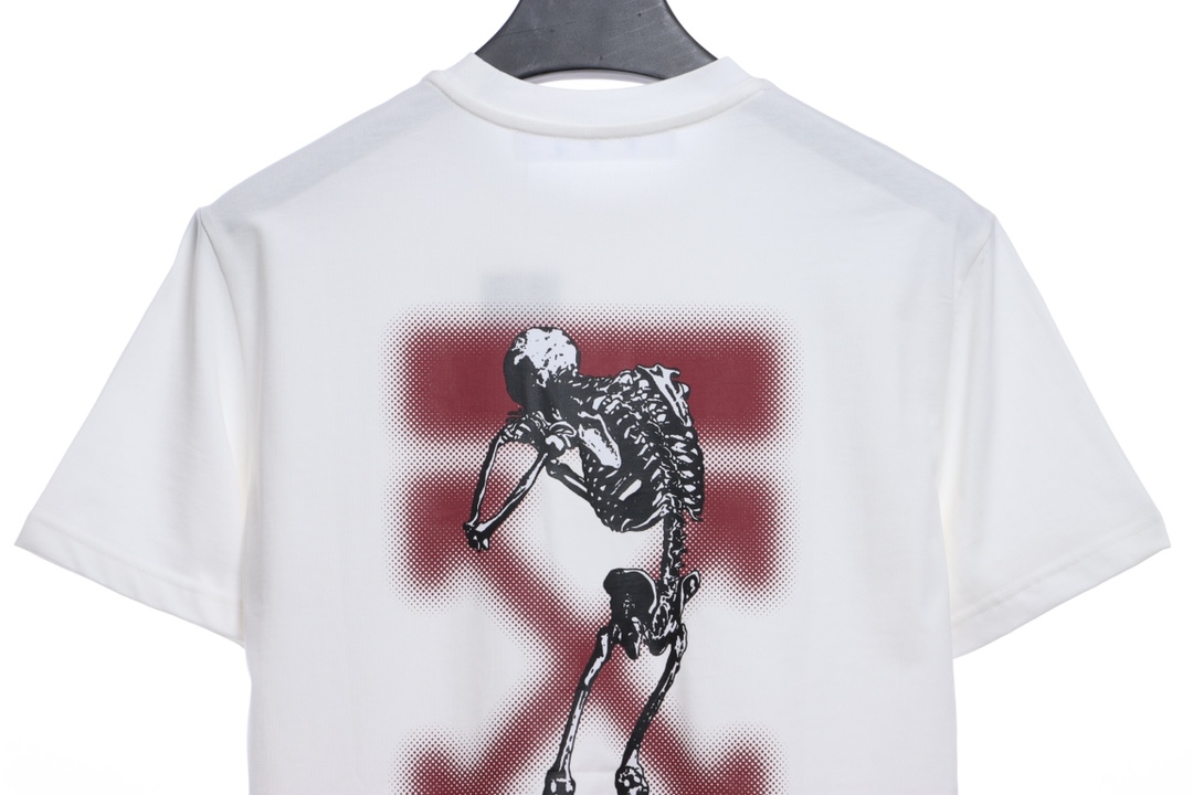 OW logo red graffiti arrow skull short sleeves