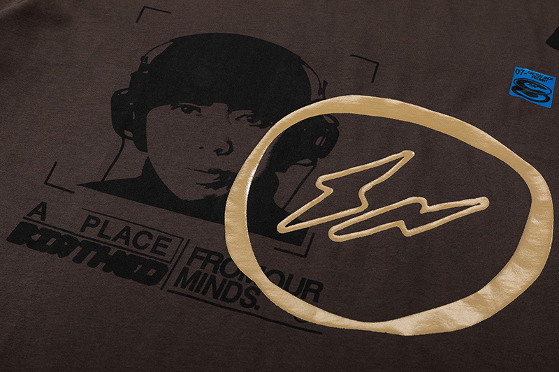 Travis Scott Joint model Hiroshi Fujiwara DJ face printing short sleeves