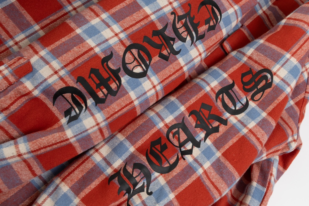 Chrome Hearts plaid design with silver embellishments, cotton-padded jacket