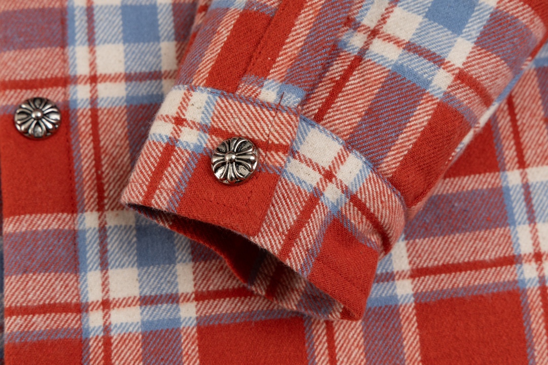 Chrome Hearts plaid design with silver embellishments, cotton-padded jacket