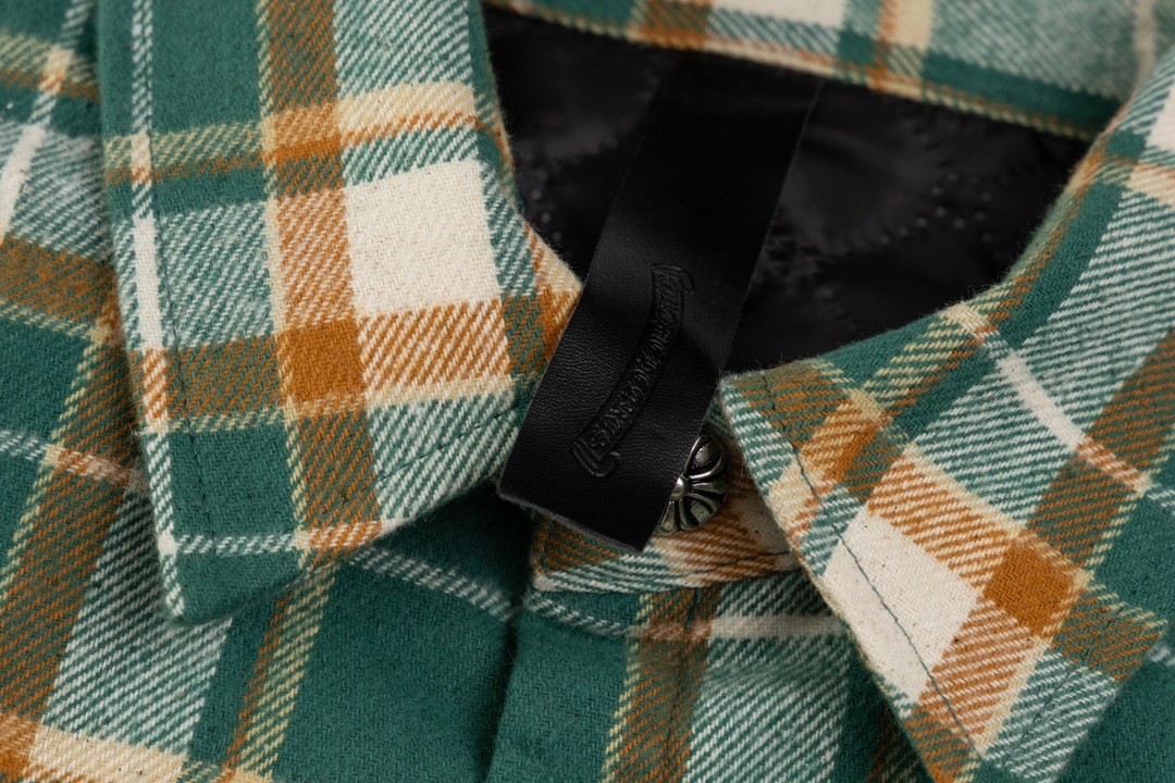 Chrome Hearts plaid design with silver embellishments, cotton-padded jacket