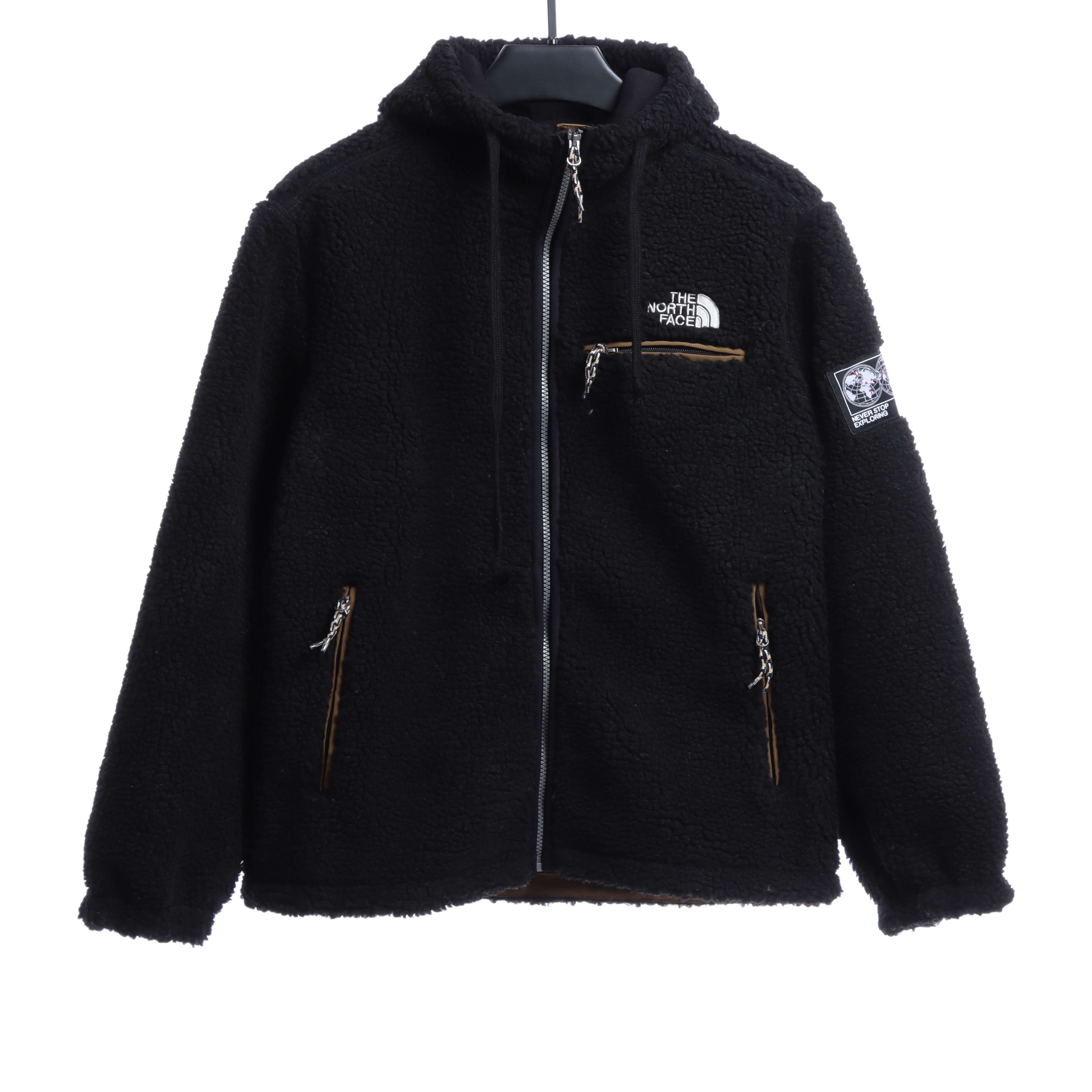 The North Face Double Laminated Sherpa White Zip Jacket