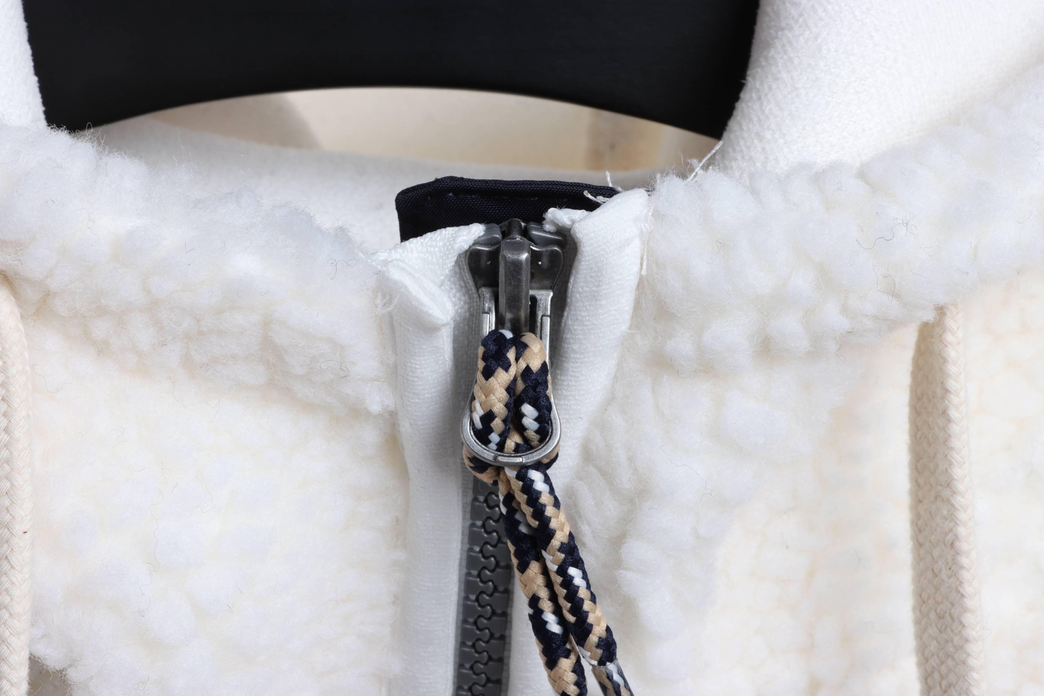 The North Face Double Laminated Sherpa White Zip Jacket