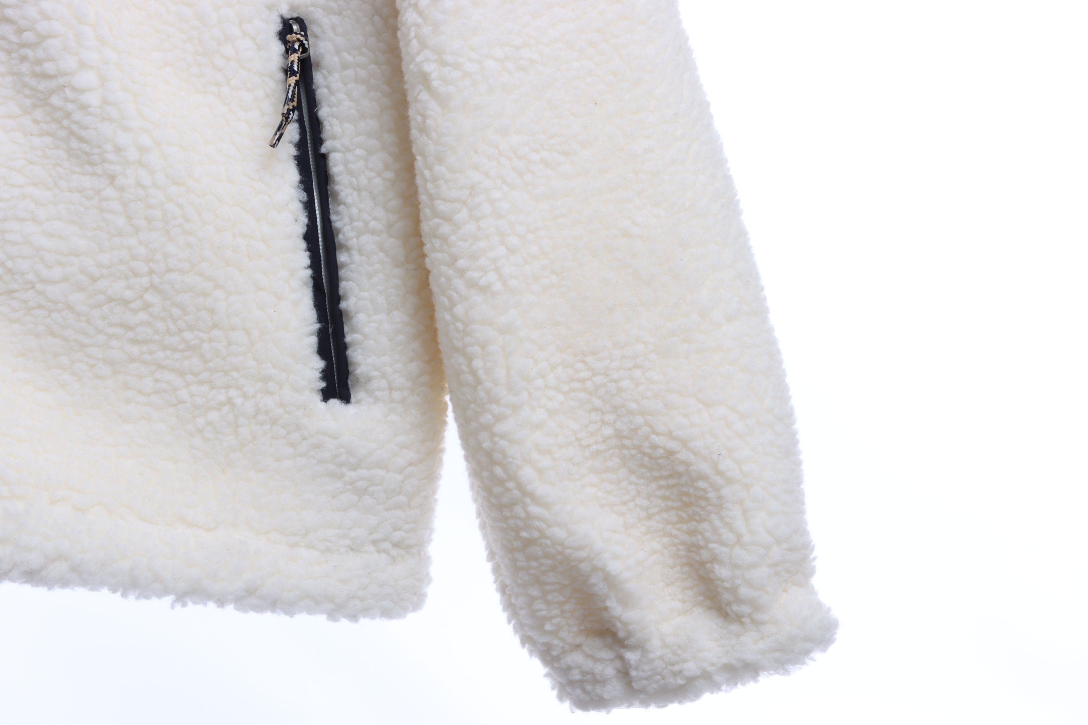 The North Face Double Laminated Sherpa White Zip Jacket