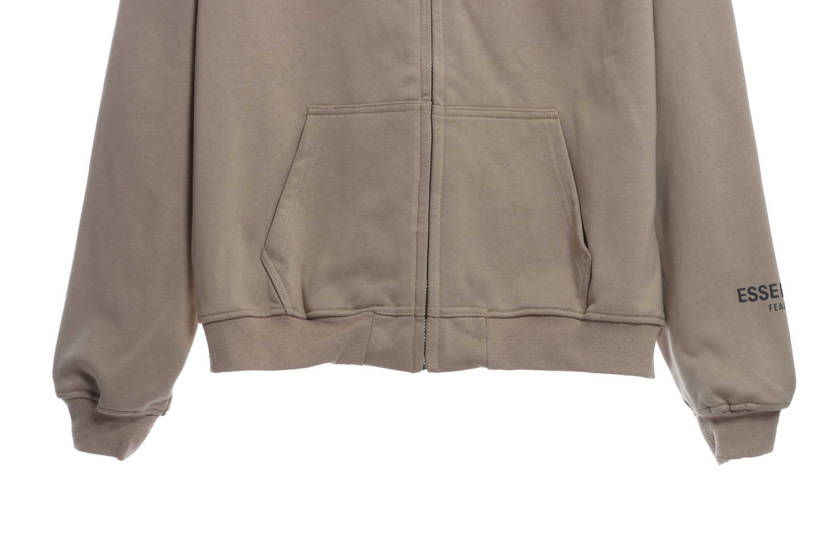 Double Line Back Silicone Lettering Zip Hoodie