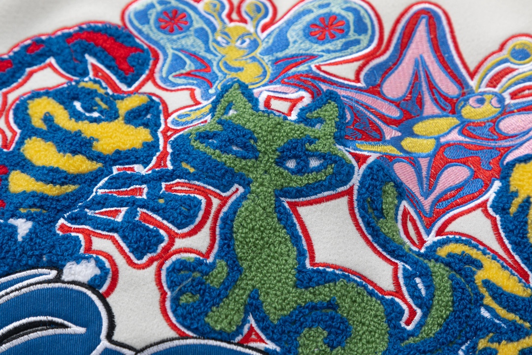 Off-White Embroidered Patchwork Leather White Jacket